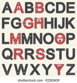 dekoratives Vektoralphabet