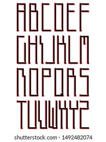 Decorative vector alphabet isolated on white background.