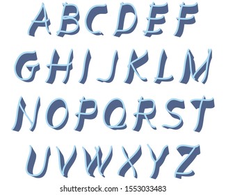 Decorative vector alphabet isolated on white background.