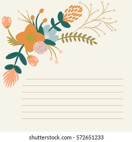 Decorative vector background with abstract flowers