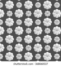 Decorative vector background - abstract monochrome flower pattern 