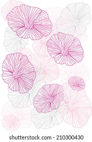 decorative vector background with beautiful stylized flowers on a white background