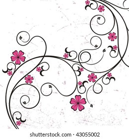 Decorative vector background with a branch