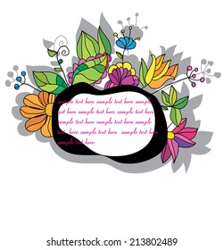 decorative vector background with bright colors and text on a white background