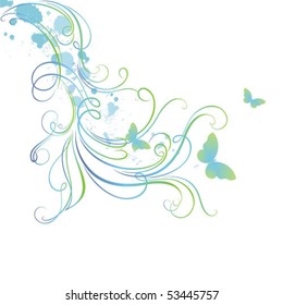 Decorative vector background with butterflies