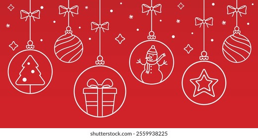 Decorative vector background with Christmas and New Year decoration. Merry Christmas and Happy New Year banner.