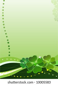 Decorative vector background with four-leafed clover 2