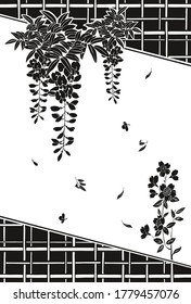 Decorative vector background with ornament elements, shapes and curves for design. Place for text or image. 