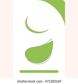 Decorative vector background with product green label