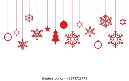 Decorative vector background with snowflakes. Christmas and New Year decoration - Merry Christmas and Happy New Year banner. 