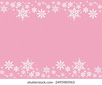 Decorative vector background with snowflakes. Christmas and New Year decoration, cold winter. Design element. Vector for postcard, banner, flyer, congratulation. Vector illustration.
