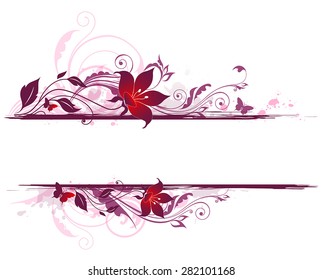 Decorative vector background with violet flowers