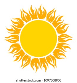Decorative vector bright colorful sun symbol 
