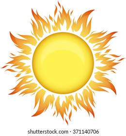 Decorative vector bright colorful sun symbol for your decor