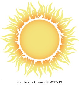 Decorative vector bright colorful sun symbol 