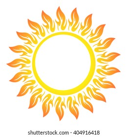 Decorative vector bright colorful sun symbol 