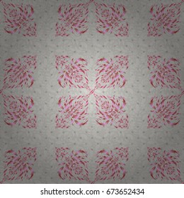 Decorative vector brown and gray elements. Vintage seamless pattern for decoration, printing, fabric or textile.