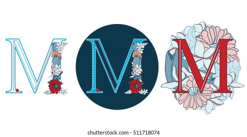 decorative vector capital letter M