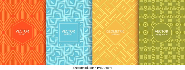 Decorative vector cards with geometric pattern. Modern design flyers or invitation.