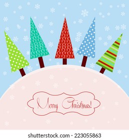 Decorative vector Christmas greeting card 