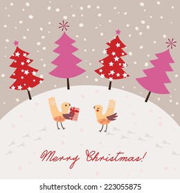 Decorative vector Christmas greeting card 