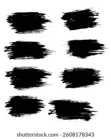 Decorative vector collection of black color brush stroke background design
