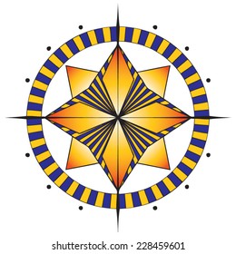 Decorative vector Compass rose cartography and mapping symbol