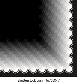 Decorative vector corner with series of lace elements