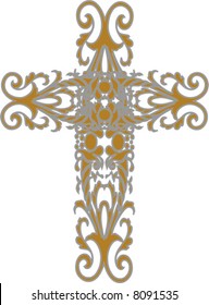 Decorative vector cross icon for web-page, scrap-booking, backgrounds and more