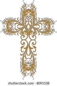 Decorative vector cross icon for web-page, scrap-booking, backgrounds and more