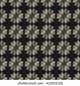 Decorative vector dark background - abstract floral pattern