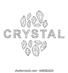 Decorative vector design. Crystal illustration.