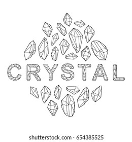 Decorative vector design. Crystal illustration.