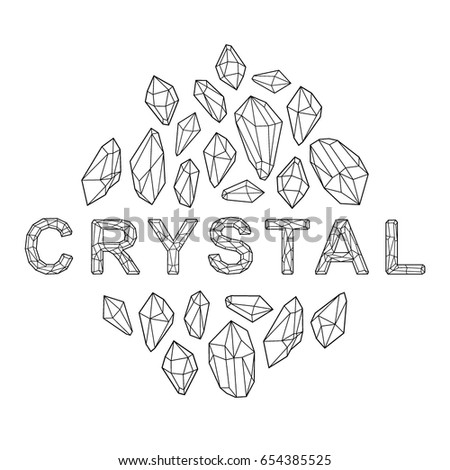 Decorative vector design. Crystal illustration.