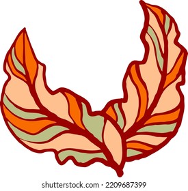 Decorative vector design elegant element leaf. Natura, organic, ecology theme background, textile print, fabric decoration, invitation cards, postcards, poster print and more. Hand drawn illustration.