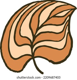Decorative vector design elegant element leaf. Natura, organic, ecology theme background, textile print, fabric decoration, invitation cards, postcards, poster print and more. Hand drawn illustration.