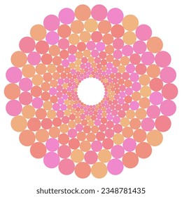 Decorative vector design element. Rosette of geometric elements, Abstract circular ornament. Concentric pattern