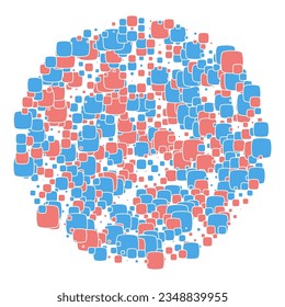 Decorative vector design element. Rosette of geometric elements, Abstract circular ornament. Random pattern