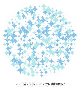 Decorative vector design element. Rosette of geometric elements, Abstract circular ornament. Random pattern