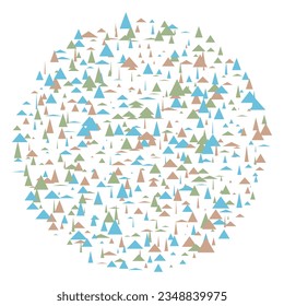 Decorative vector design element. Rosette of geometric elements, Abstract circular ornament. Random pattern