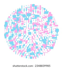 Decorative vector design element. Rosette of geometric elements, Abstract circular ornament. Random pattern
