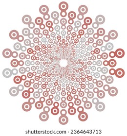 Decorative vector design element. Rosette of geometric elements, Abstract circular ornament. Concentric pattern