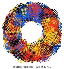 Decorative vector design element. Rosette of geometric elements, Abstract circular ornament. Random pattern