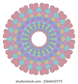 Decorative vector design element. Rosette of geometric elements, Abstract circular ornament. Concentric pattern