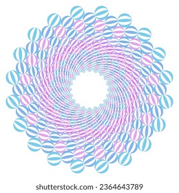 Decorative vector design element. Rosette of geometric elements, Abstract circular ornament. Concentric pattern