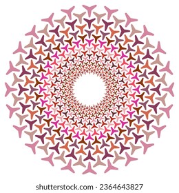 Decorative vector design element. Rosette of geometric elements, Abstract circular ornament. Concentric pattern