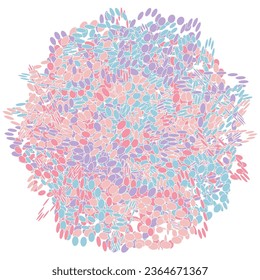 Decorative vector design element. Rosette of geometric elements, Abstract circular ornament. Random pattern