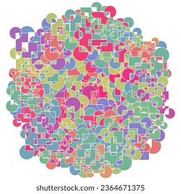 Decorative vector design element. Rosette of geometric elements, Abstract circular ornament. Random pattern