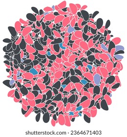 Decorative vector design element. Rosette of geometric elements, Abstract circular ornament. Random pattern