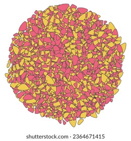 Decorative vector design element. Rosette of geometric elements, Abstract circular ornament. Random pattern